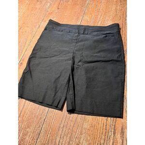 Hilary Radly Womens L Black Pull-On Stretch Shorts Elastic Waist Pockets